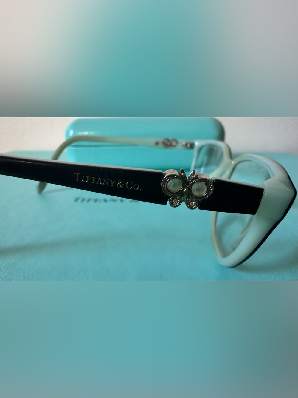 Tiffany & Co. Black & Blue Rhinestone Eyeglass Frames - Picture 6 of 10